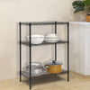 3 Tier Adjustable Wire Shelving Units Black 4 Shelf Kitchen Storage Racking