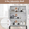 Over The Toilet Storage Cabinet Bathroomw/Adjustable Bottom Bar-White