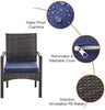 2 Pieces Rattan Chair Garden Furniture Wicker Patio Chairs Outdoor With Cushion