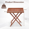 Patio Wooden Side Table Outdoor Folding End Table X-shaped Frame Brown