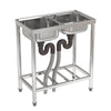 Stainless Steel Sink Commercial Catering Kitchen Sinks Double Bowl With Tap Hole