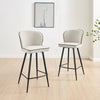 Catriona Cream Fabric Bar Chair Black Leg Set of 2