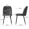 2/4/6 Velvet Suede Dining Chairs Upholstered seat with Metal Legs Kitchen Chairs
