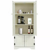 Tall Kitchen Larder Slim White Pantry Cabinet Cupboard Storage Unit Shelves Wood