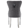 Dining Chairs Set of 2/4/6 Fabric Upholstered Kitchen Chairs w/ Metal Legs Grey