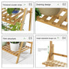 3Tier Bamboo Plant Stand Ladder Garden Rack Folding Display Hanging Shelf