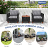 3 Pcs Garden PE Rattan Wicker Chair Conversation Set Patio Storage Table Chairs