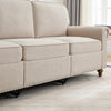 3 Seater Sofa Couch Linen Fabric Settee for Living Room & Office Studded (Beige)
