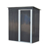 3FT X 5FT Grey Metal Garden Shed Pent Roof Outdoor Tools Store Storage Shed