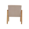 Vintage Upholstered Fabric Armchair with Button Lounge Chair Solid Wooden Frame