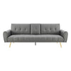 Lora Sofa Bed 3 Seater Faux Leather Click Clack with 2 Cup Holders - Grey