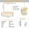 Luxury Clear K9 Crystal Chandelier Light Formal Rectangular Pendant Light Dining