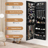 Lockable LED Mirror Jewelry Armoire Wall Mounted/Over Door Jewelry Organizer