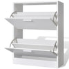 heybb White Wooden Shoe Cabinet with 2 Compartments,Wooden Shoe Cabinet, W8S8