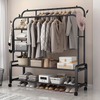 Heavy Duty Double Clothes Rail Rack Garment Hanging Stand Open Wardrobe Shelf