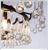 Modern Black Crystal Chandelier 24'' Round 4-Tier Crystal Lighting Fixture