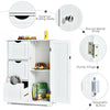 Storage Cabinet Bathroom Floor Cabinet Freestanding Storage Cupboard w/ 3 Drawer