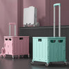 Collapsible Rolling Box Folding Grocery Cart Plastic Crate Shopping Trolley Box