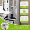 Dressing Table with Cabinet, LED Light, USB Ports, 5 Drawers, for Bedroom