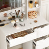 Vanity Set Desk with Dimmable LED Light Mirror,4 Drawers Dressing Table White