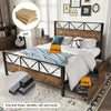 4FT6 DOUBLE SIZE METAL BED FRAME WITH HEADBOARD AND FOOTBOARD/2 STORAGE DRAWERS