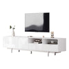 MODERN TV UNIT STAND CABINET SIDEBOARD WITH DRAWER STORAGE & OPEN SHELVES WHITE