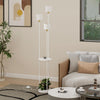 Floor Lamp with Shelf Standing Light Lamp 3/4 Lampshade Bedroom Living Room