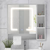 Bathroom Cabinet With LED Light Mirror Storage Unit Touch Switch 2 Shelf Hanger