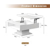 Square Coffee Table with LED Lights Cocktail Sofa Table for Living Room White