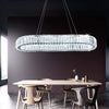 Crystal Chandelier Dimmable Oval LED Ceiling Light Pendant Lights w. Remote 70CM