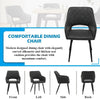 Grey Dining Chairs Set of 2 Faux Leather Diamond Seat with Hole Modern Chair