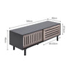 Slatted Sliding Door TV Cabinet Stand Entertainment Center Media Console Storage