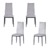 4pcs High Back Light Grey Velvet Dining Chairs Padded Seat Dining Room Kitchen