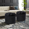 Chesterfield Buttoned Tufted Footstool Round Ottoman Pouffe Footrest Stool Large