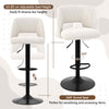 Teddy Fabric Upholstered Pub Stools Bar Stools Set of 2-White