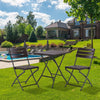 Folding Rattan Garden Table & 2 Chairs Outdoor Furniture Patio Dining Bistro Set