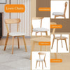 4x Solid Wood Padded Seat Dining Chairs Practical Kitchen Chairs Curved Backrest
