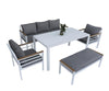 6 Seater SofaSet Garden Furniture Aluminum Outdoor Patio Lounge Dining Set White