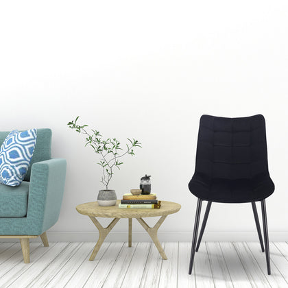 2/4/6x Dining Chairs Velvet Padded Chairs w/ Backrest for Lounge Kitchen Counter