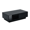 Modern Coffee Table with Storage Drawer Shelf Tea Table LED Light Livingroom