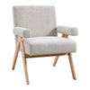 Wooden Frame Accent Armchair Corduroy/Linen Upholstered Padded Single Sofa Chair