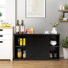Freestanding Kitchen Storage Cabinet Floor Storage Cabinet-Black