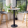 Heavy Duty Real Marble Round Bar Table Home Party Kitchen Club Pub Bar Station
