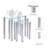 Nest of 3 Black Clear Tempered Glass Side End Lamp Sofa Tables Nested Tables