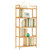 5 Tier Ladder Bookcase Shelving Unit Wooden Open Shelves Display Rack 128cm Tall