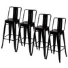 Retro Metal Pub Kitchen Dining Breakfast Bar Table & 2/4 High Chairs Stools Set