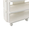 Shoe Rack with Wheels Entryway Hallway Shoes Organizer Storage Shelf Stand White