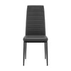 Dining Table Set 4 Faux Leather High Back Chairs Glass High Gloss Table 120cm