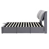 Ottoman Bed 5ft King Upholstered Storage Bed Frame with Headboard and 3 Drawers