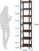 Tribesigns Extra Tall Narrow Bookshelf, 7 Tier Skinny Bookcase for Small Spaces